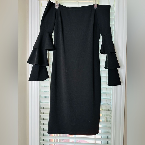 💚 PREMIER AMOUR BLACK SIZE 8 STRAPLESS DRESS 👗 - Picture 4 of 5